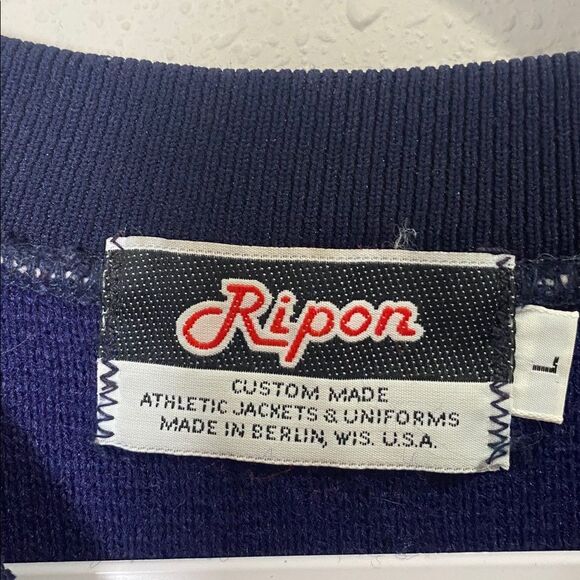 Vintage Ripon Athletic Varsity Crewneck Frat Sweatshirt USA Made Men's Size LRG - Picture 5 of 10